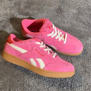 Reebok Club C Revenge Womens Pink Suede Gum Sole Low Top Sneakers Trainers 8.5W